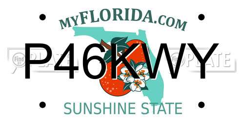 P46KWY Florida License Plate
