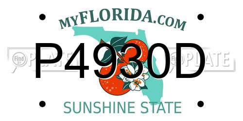 P4930D Florida License Plate