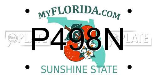 P498N Florida License Plate