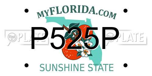 P525P Florida License Plate