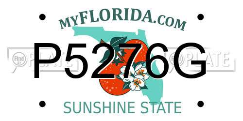 P5276G Florida License Plate