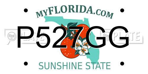 P527GG Florida License Plate