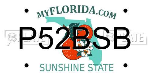 P52BSB Florida License Plate