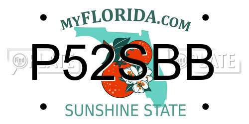 P52SBB Florida License Plate
