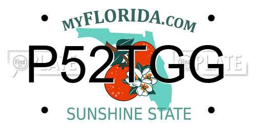 P52TGG Florida License Plate