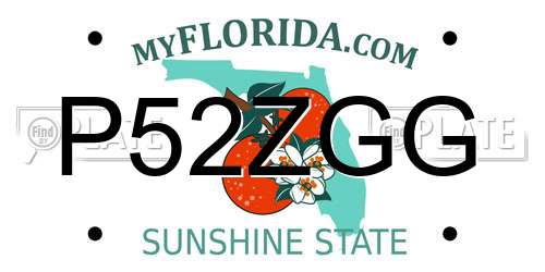 P52ZGG Florida License Plate