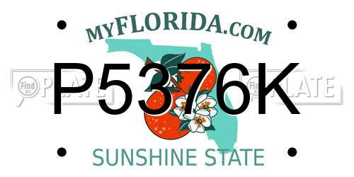 P5376K Florida License Plate