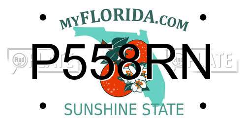 P558RN Florida License Plate