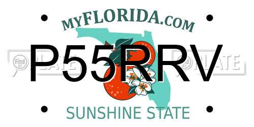P55RRV Florida License Plate