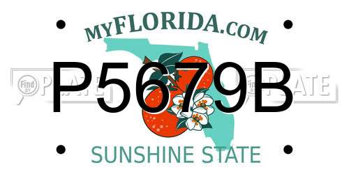 P5679B Florida License Plate
