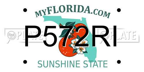 P572RI Florida License Plate