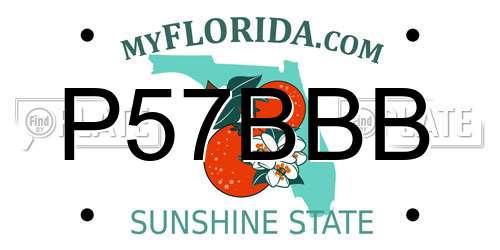 P57BBB Florida License Plate