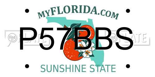 P57BBS Florida License Plate