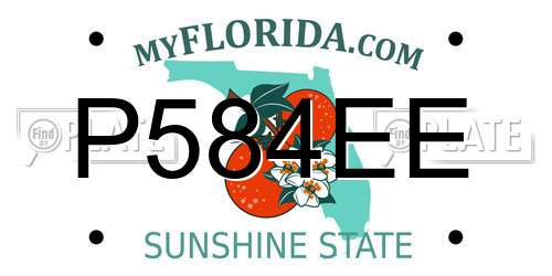 P584EE Florida License Plate