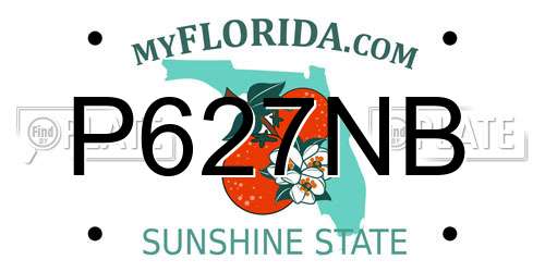 P627NB Florida License Plate
