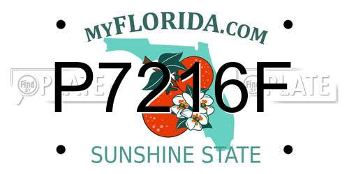 P7216F Florida License Plate