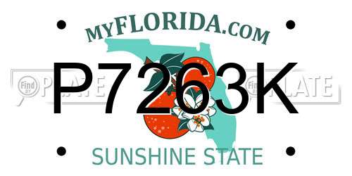 P7263K Florida License Plate
