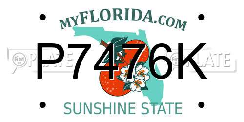 P7476K Florida License Plate