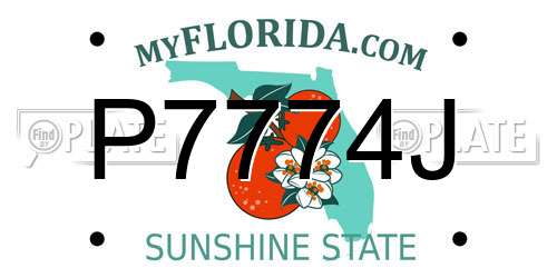 P7774J Florida License Plate