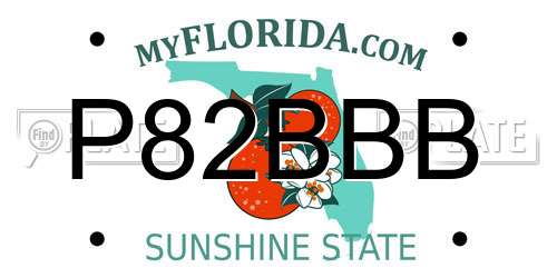 P82BBB Florida License Plate