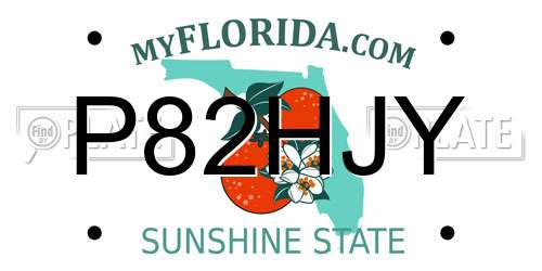P82HJY Florida License Plate