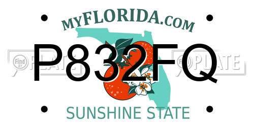 P832FQ Florida License Plate