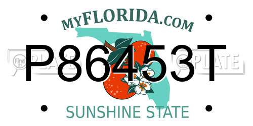 P86453T Florida License Plate