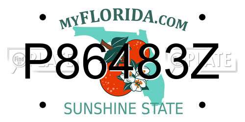 P86483Z Florida License Plate