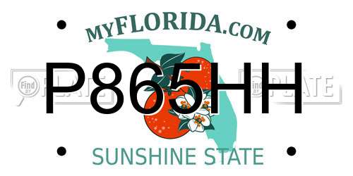 P865HH Florida License Plate