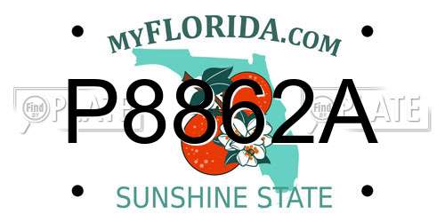 P8862A Florida License Plate
