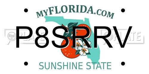P8SRRV Florida License Plate