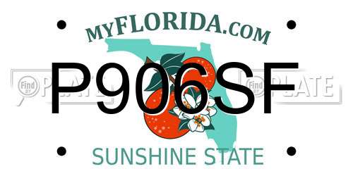 P906SF Florida License Plate