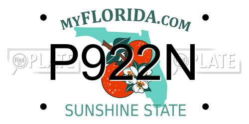 P922N Florida License Plate