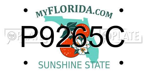 P9265C Florida License Plate