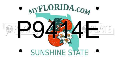 P9414E Florida License Plate
