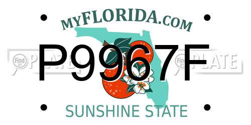 P9967F Florida License Plate