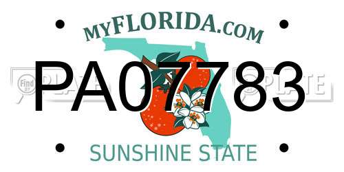 PA07783 Florida License Plate