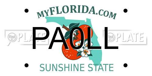 PA0LL Florida License Plate
