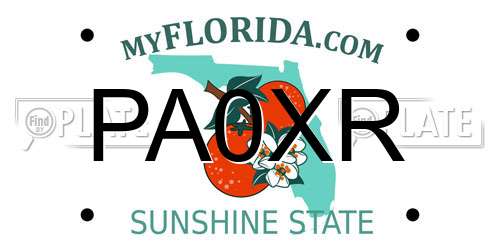 PA0XR Florida License Plate