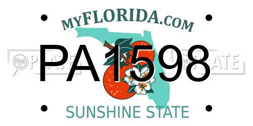 PA1598 Florida License Plate
