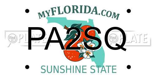 PA2SQ Florida License Plate