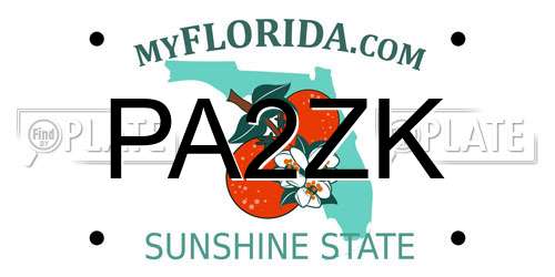 PA2ZK Florida License Plate