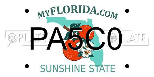 PA5C0 Florida License Plate