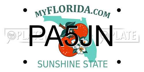 PA5JN Florida License Plate