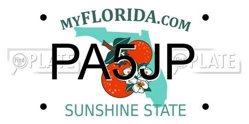 PA5JP Florida License Plate
