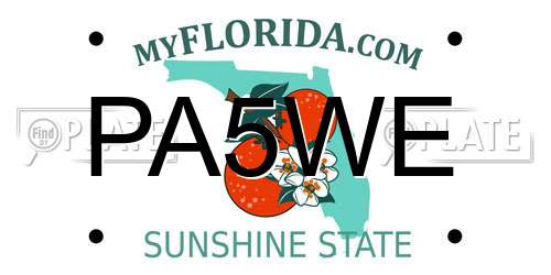 PA5WE Florida License Plate