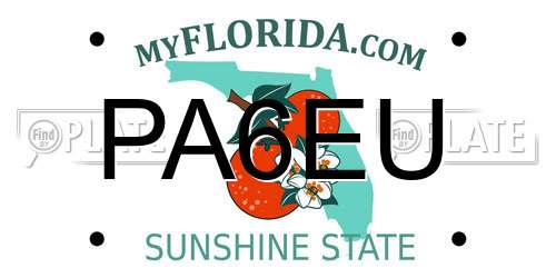PA6EU Florida License Plate
