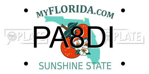 PA8DI Florida License Plate