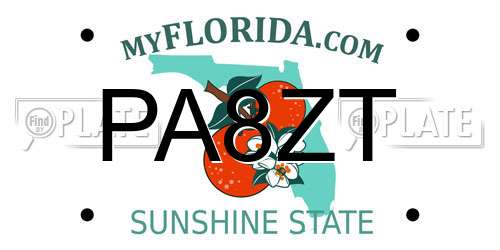 PA8ZT Florida License Plate