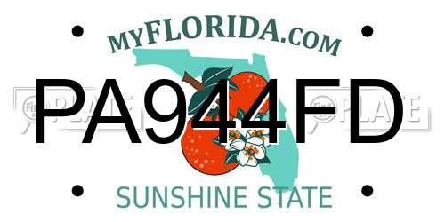PA944FD Florida License Plate